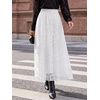 image:imageBTFBM Womens Floral Mesh Maxi Skirts Long Tulle SkirtWhite