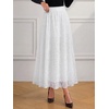 image:imageBTFBM Womens Floral Mesh Maxi Skirts Long Tulle SkirtWhite