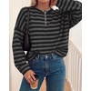 image:imageBTFBM Womens Lightweight Oversized Striped SweaterBlack Grey