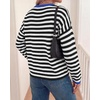 image:imageBTFBM Womens Lightweight Oversized Striped SweaterBlack White