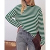 image:imageBTFBM Womens Long Sleeve Tops 2026 Fall FashionGreen White