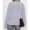 image:imageBTFBM Womens Long Sleeve Tops 2026 Fall FashionLight Blue Apricot