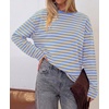 image:imageBTFBM Womens Long Sleeve Tops 2026 Fall FashionLight Blue Apricot