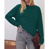 image:imageBTFBM Womens Long Sleeve Tops 2026 Fall FashionNavy Dark Green