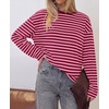 image:imageBTFBM Womens Long Sleeve Tops 2026 Fall FashionPink Burgundy