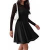 image:imageBTFBM Womens Mini Dress Sheer Mesh Long Sleeve DressesBlack
