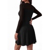 image:imageBTFBM Womens Mini Dress Sheer Mesh Long Sleeve DressesBlack