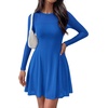 image:imageBTFBM Womens Mini Dress Sheer Mesh Long Sleeve DressesBlue