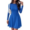 image:imageBTFBM Womens Mini Dress Sheer Mesh Long Sleeve DressesBlue