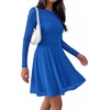 image:imageBTFBM Womens Mini Dress Sheer Mesh Long Sleeve DressesBlue
