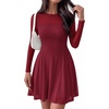image:imageBTFBM Womens Mini Dress Sheer Mesh Long Sleeve DressesBurgundy