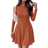image:imageBTFBM Womens Mini Dress Sheer Mesh Long Sleeve DressesCaramel