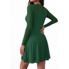 image:imageBTFBM Womens Mini Dress Sheer Mesh Long Sleeve DressesGreen