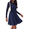 image:imageBTFBM Womens Mini Dress Sheer Mesh Long Sleeve DressesNavy Blue