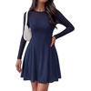 image:imageBTFBM Womens Mini Dress Sheer Mesh Long Sleeve DressesNavy Blue