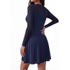 image:imageBTFBM Womens Mini Dress Sheer Mesh Long Sleeve DressesNavy Blue