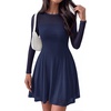 image:imageBTFBM Womens Mini Dress Sheer Mesh Long Sleeve DressesNavy Blue
