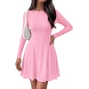 image:imageBTFBM Womens Mini Dress Sheer Mesh Long Sleeve DressesPink
