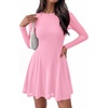 image:imageBTFBM Womens Mini Dress Sheer Mesh Long Sleeve DressesPink
