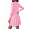 image:imageBTFBM Womens Mini Dress Sheer Mesh Long Sleeve DressesPink