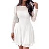 image:imageBTFBM Womens Mini Dress Sheer Mesh Long Sleeve DressesWhite