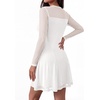 image:imageBTFBM Womens Mini Dress Sheer Mesh Long Sleeve DressesWhite
