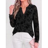 image:imageBTFBM Womens Tops Floral Sheer Mesh Long Sleeve Blouses Dressy CasualBlack