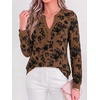 image:imageBTFBM Womens Tops Floral Sheer Mesh Long Sleeve Blouses Dressy CasualBrown