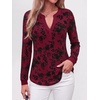 image:imageBTFBM Womens Tops Floral Sheer Mesh Long Sleeve Blouses Dressy CasualBurgundy