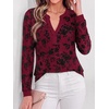 image:imageBTFBM Womens Tops Floral Sheer Mesh Long Sleeve Blouses Dressy CasualBurgundy