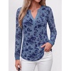 image:imageBTFBM Womens Tops Floral Sheer Mesh Long Sleeve Blouses Dressy CasualGrey Blue