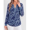 image:imageBTFBM Womens Tops Floral Sheer Mesh Long Sleeve Blouses Dressy CasualGrey Blue