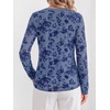 image:imageBTFBM Womens Tops Floral Sheer Mesh Long Sleeve Blouses Dressy CasualGrey Blue