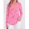 image:imageBTFBM Womens Tops Floral Sheer Mesh Long Sleeve Blouses Dressy CasualPink
