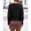 image:imageBTFBM Wrap Cross Ribbed Knit Cropped Sweaters for Women 2026Black