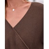 image:imageBTFBM Wrap Cross Ribbed Knit Cropped Sweaters for Women 2026Brown