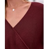 image:imageBTFBM Wrap Cross Ribbed Knit Cropped Sweaters for Women 2026Burgundy