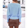 image:imageBTFBM Wrap Cross Ribbed Knit Cropped Sweaters for Women 2026Light Blue