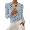 image:imageBTFBM Polka Dot Top Long Sleeve Shirts for WomenPolka Dot Sky Blue Black