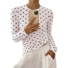 image:imageBTFBM Polka Dot Top Long Sleeve Shirts for WomenPolka Dot White Black