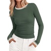 image:imageBTFBM Ribbed Long Sleeve Shirts for Women Fitted UnderscrubSage Green