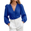 image:imageBTFBM Satin Blouses for Women Dressy Casual Button Down ShirtsRoyal Blue
