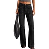 image:imageBTFBM Straight Leg Jeans for Women Stretchy Curve Appeal PantsBlack