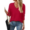 image:imageBTFBM V Neck Sweaters for Women Fall Clothes 2026Red