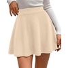 image:imageBTFBM Women Basic Versatile Mini Skirt with Shorts UnderneathApricot