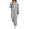 image:imageBTFBM Womens 2 Piece Outfits Sweatsuit Fleece Lounge SetsGrey