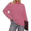 image:imageBTFBM Womens Long Sleeve Tops 2026 Fall FashionRed White