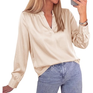image:imageBTFBM Satin Blouses for Women Dressy CasualBeige