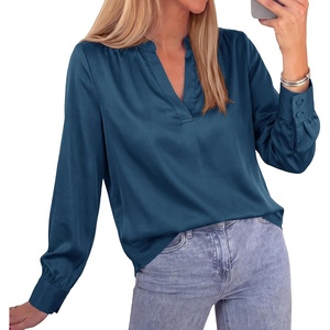 image:imageBTFBM Satin Blouses for Women Dressy CasualDark Blue