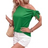 image:imageBTFBM 2026 Off The Shoulder Tops for Women Summer Shirts Short Sleeve Satin Blouses Silk Going Out Top Beach VacationGreen